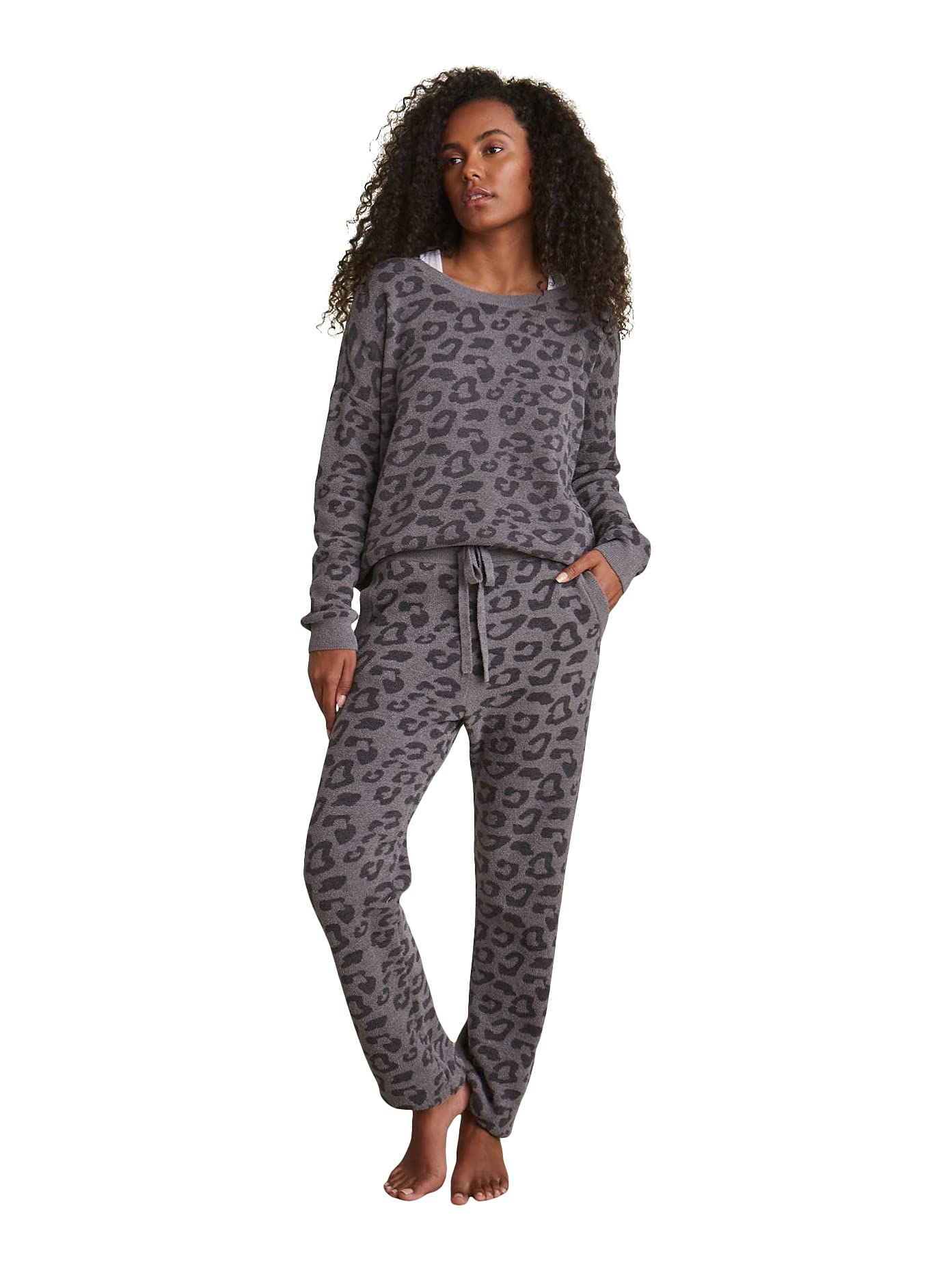Barefoot Dreams CozyChic Ultra Lite Barefoot in The Wild Track Pants for Women, Luxury Loungewear, Gym Track Bottoms