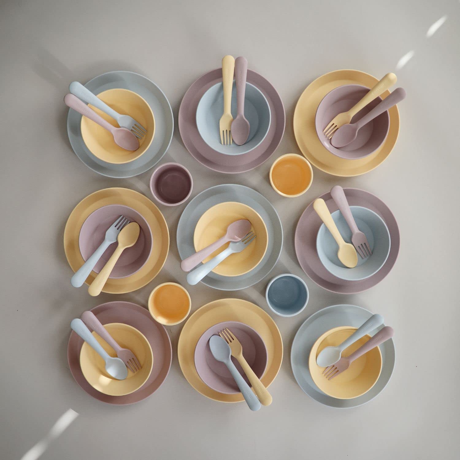 mushie Flatware Fork and Spoon Set for Kids | Made in Denmark (Sage)