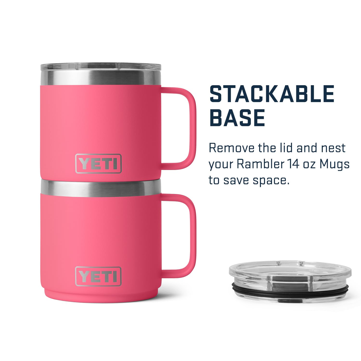 YETI Rambler 14 oz Mug, Vacuum Insulated, Stainless Steel with MagSlider Lid, Stainless