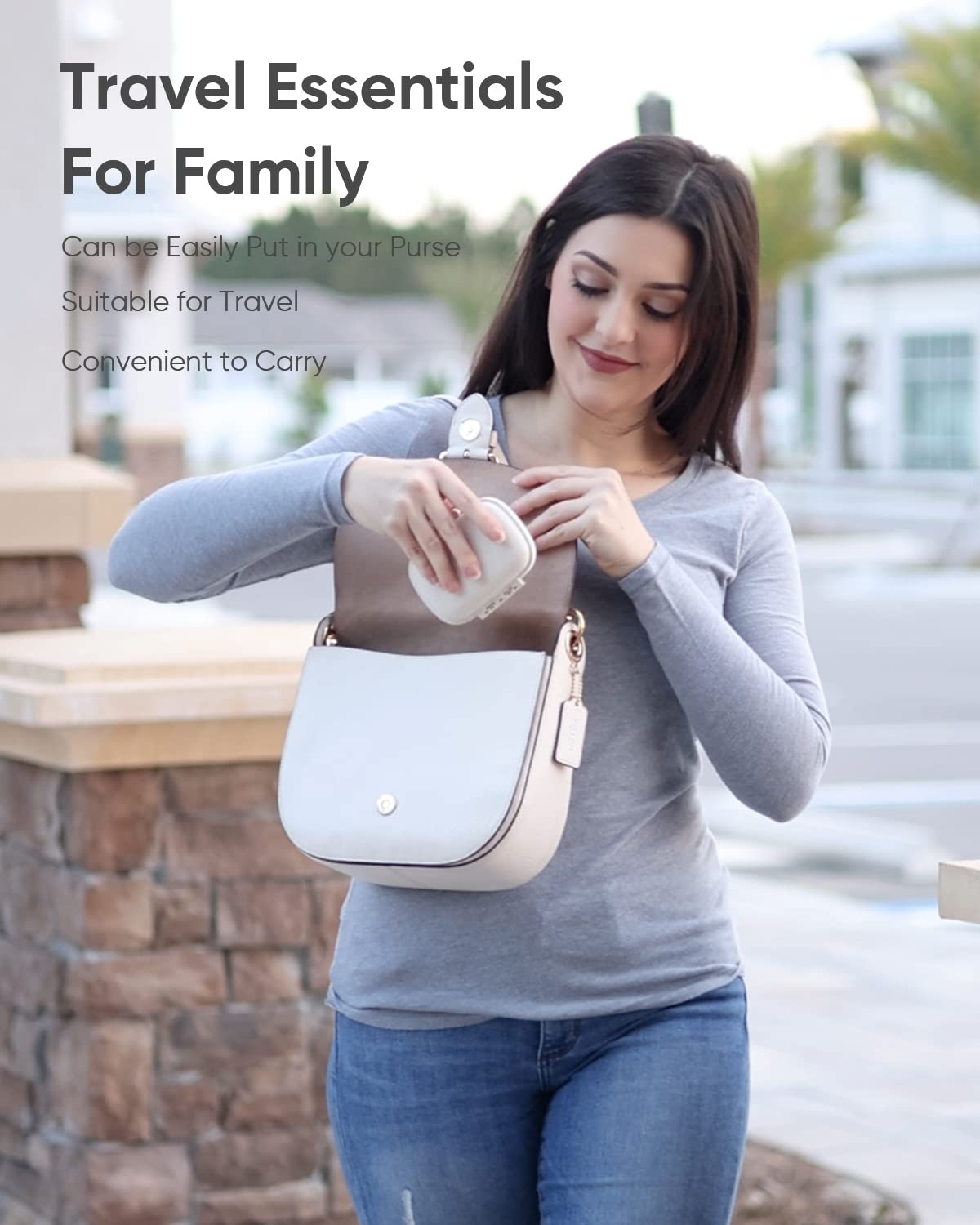 Holii Travel Pill Organizer, 8 Compartments Portable Pill Case, Daily Pill Box to Hold Vitamins, Small Pill Container for Pocket Purse Medicine Organizer(Khaki)