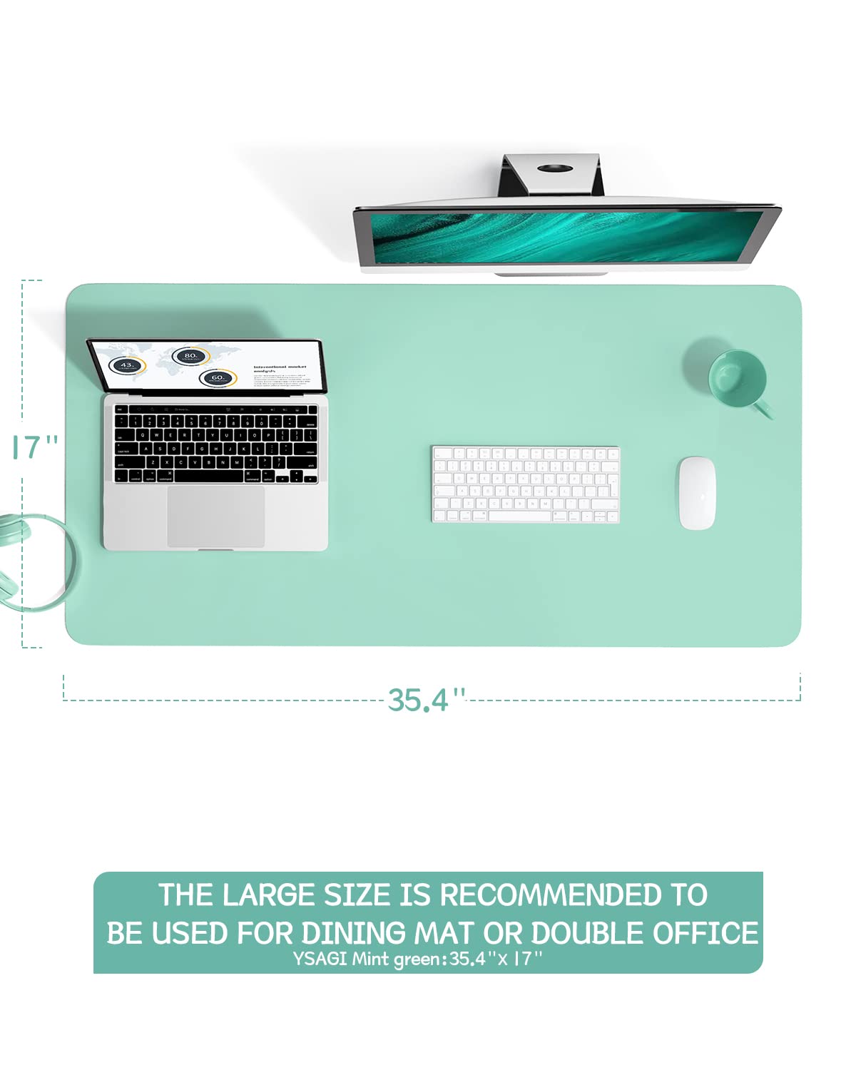 Non-Slip Desk Pad,Mouse Pad,Waterproof PVC Leather Desk Table Protector,Ultra Thin Large Desk Blotter, Easy Clean Laptop Desk Writing Mat for Office Work/Home/Decor(Pink, 23.6" x 13.7")