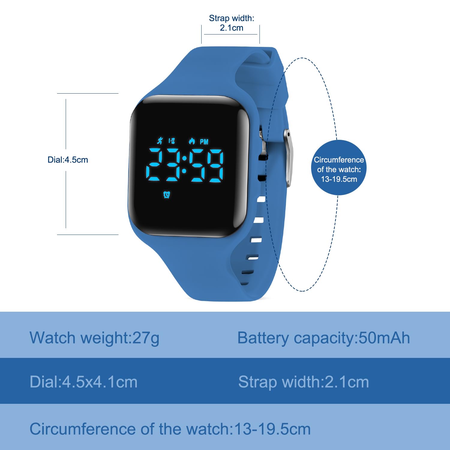 Kids Watch, No App Fitness Tracker Watch for Kids Teenager Digital Watch with Steps Counter/Distance/Calories/Alarm/Stopwatch Fitness Watch for Kids Girls Boys Gift for Teens