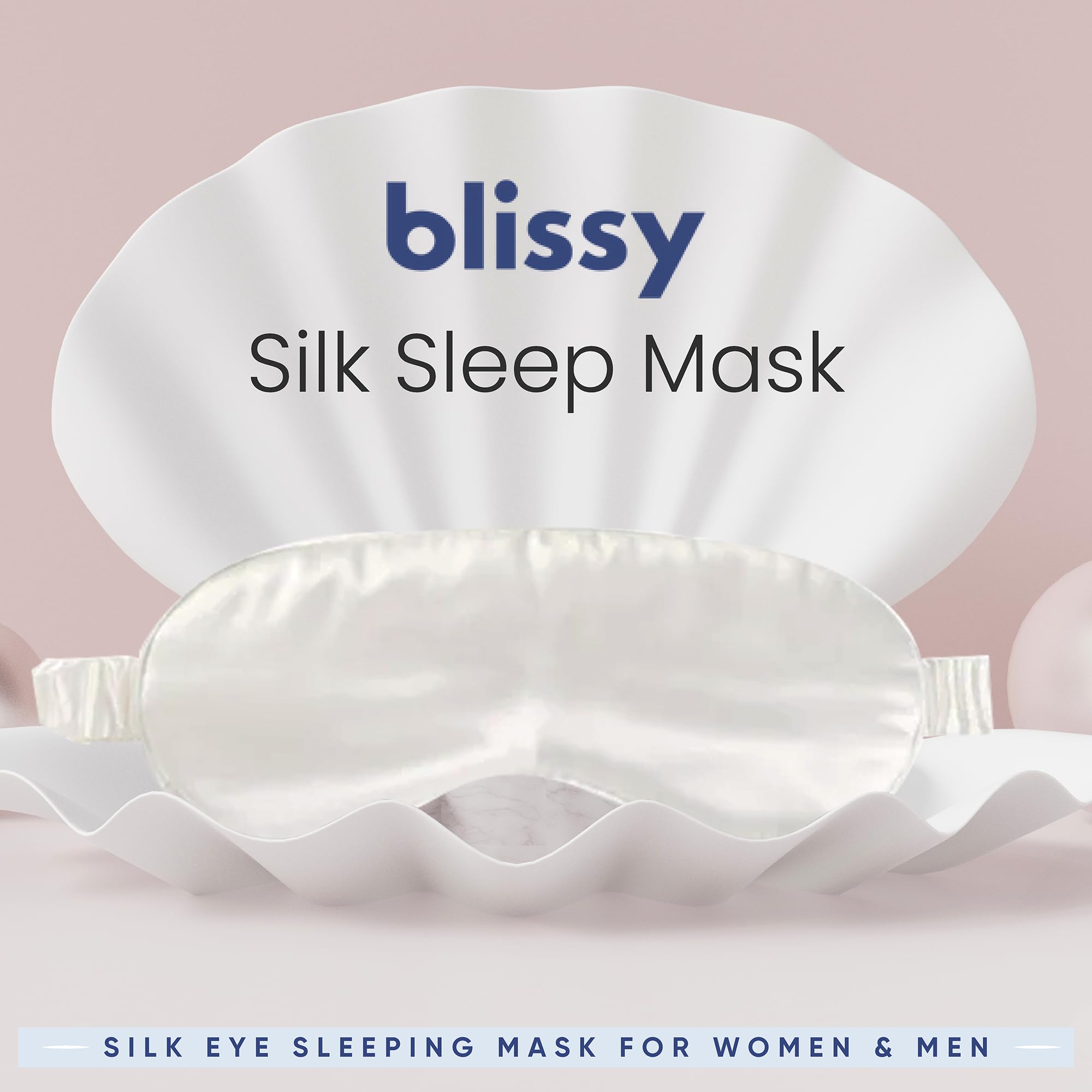 Blissy Silk Sleep Mask - Silk Eye Sleeping Mask for Women & Men for Total Blackout - Silk Eye Mask - 100% Pure Mulberry Silk, 22 Momme 6a Fibers - Blindfold Silk Sleep Mask Side Sleeper Eye Cover