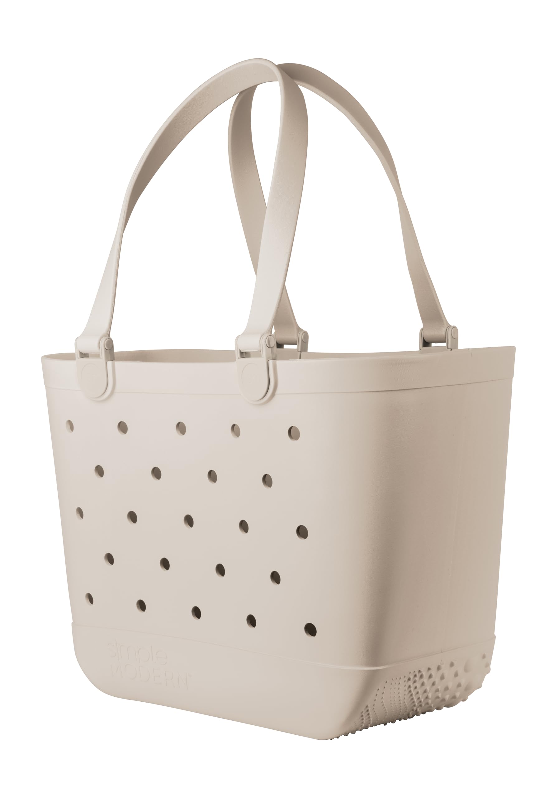Simple Modern Beach Bag Rubber Tote | Waterproof Medium Tote Bag with Zipper Pocket for Pool, Groceries, Sports | Gifts For Women | Getaway Bag Collection | Almond Birch