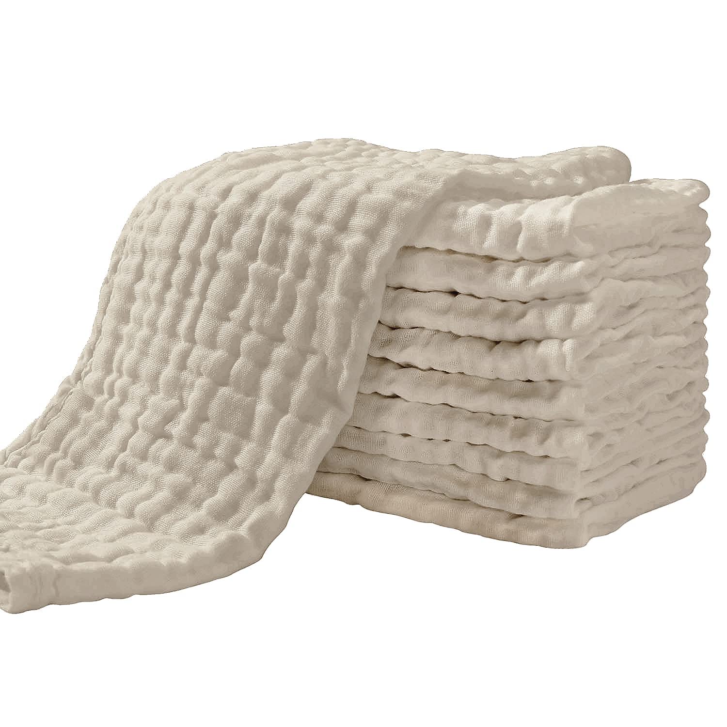 Yoofoss Muslin Burp Cloths for Baby 10 Pack 100% Cotton Baby Washcloths for Boys Girls Large 20&