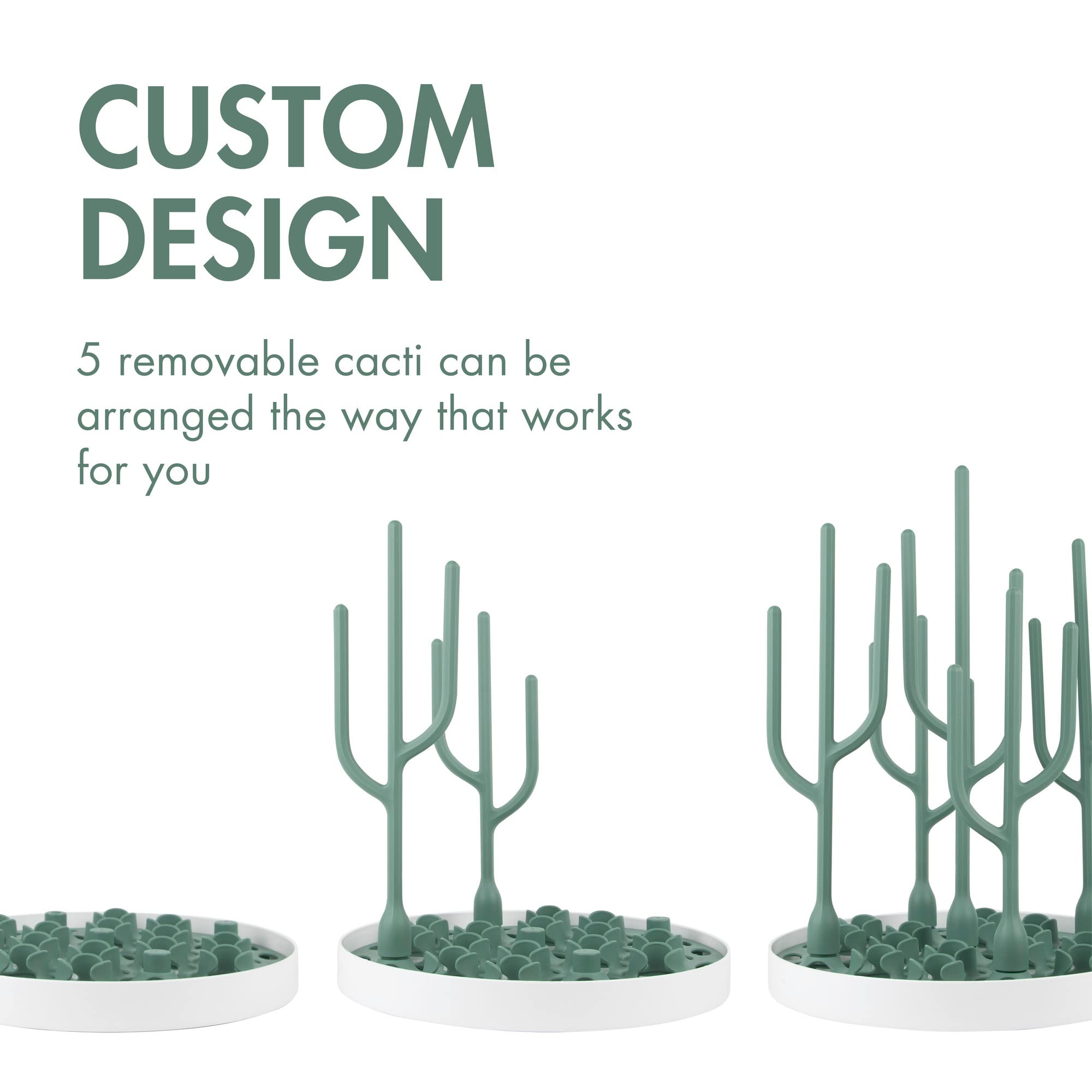 Boon DESERT Baby Bottle Countertop Drying Rack, Green, 1.0 Pound