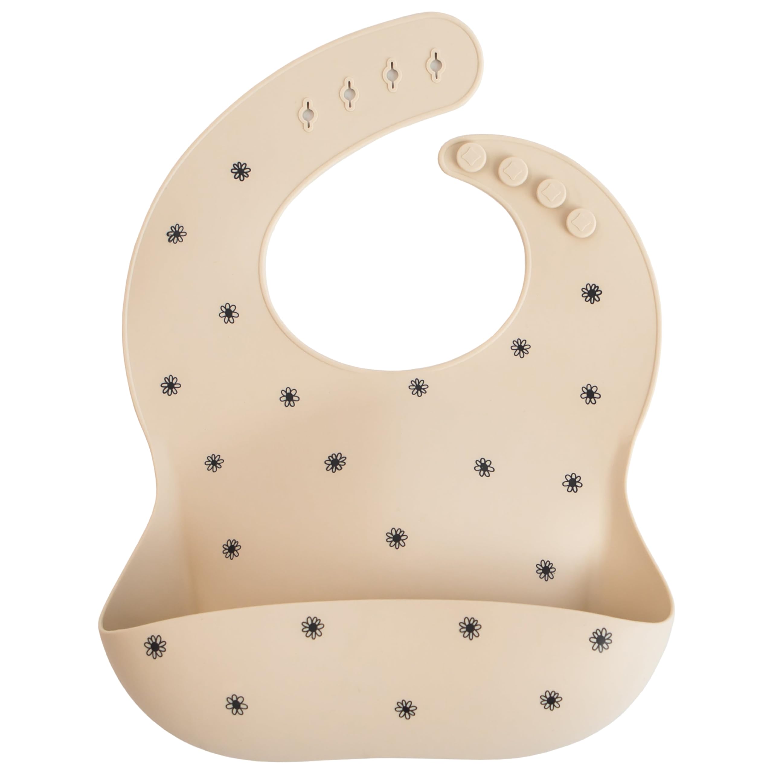mushie Silicone Baby Bib | Adjustable Fit Waterproof Bibs (Whales)
