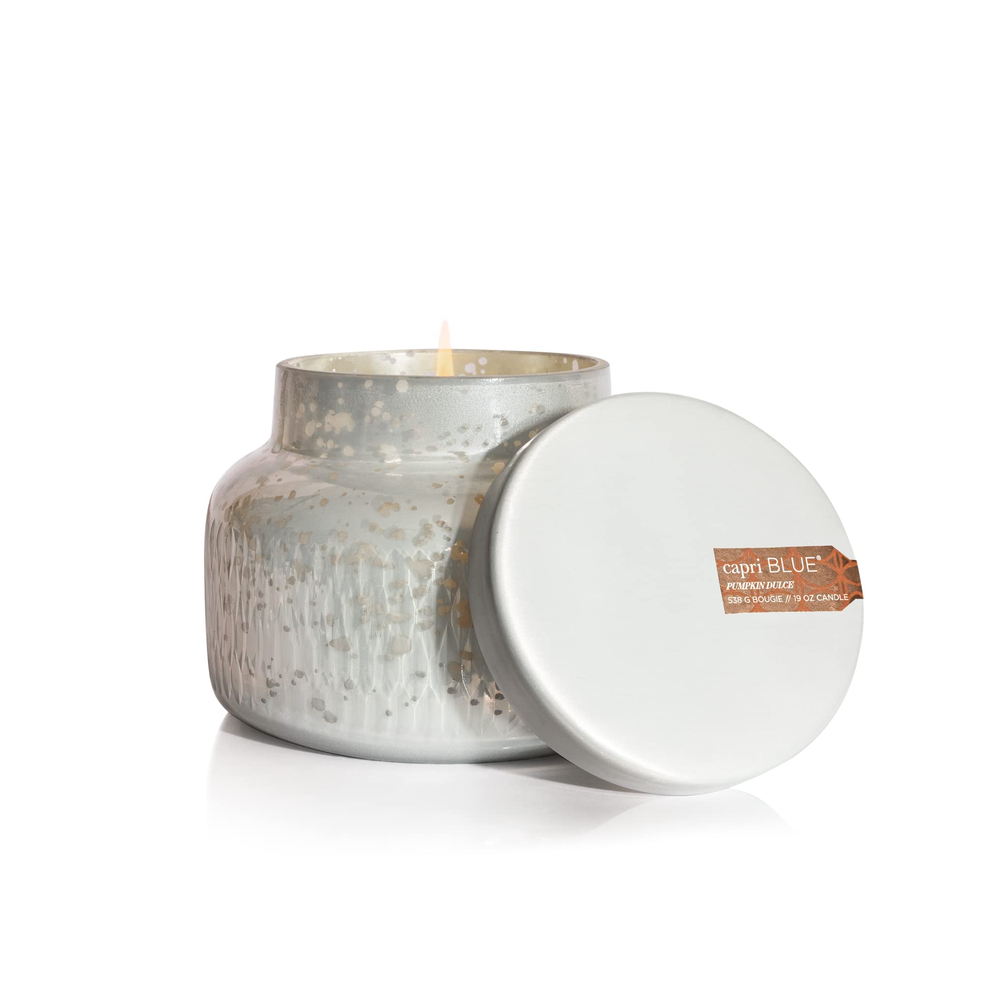 Capri Blue Holiday Mercury Jar Candle - Soy Candle Blend - Fall Candles for Home Scented with Frosted Fir, Snowy Woods, Pine & Sage - Pine Candle for Holiday Decor - Signature (Crystal Pine, 19 oz)