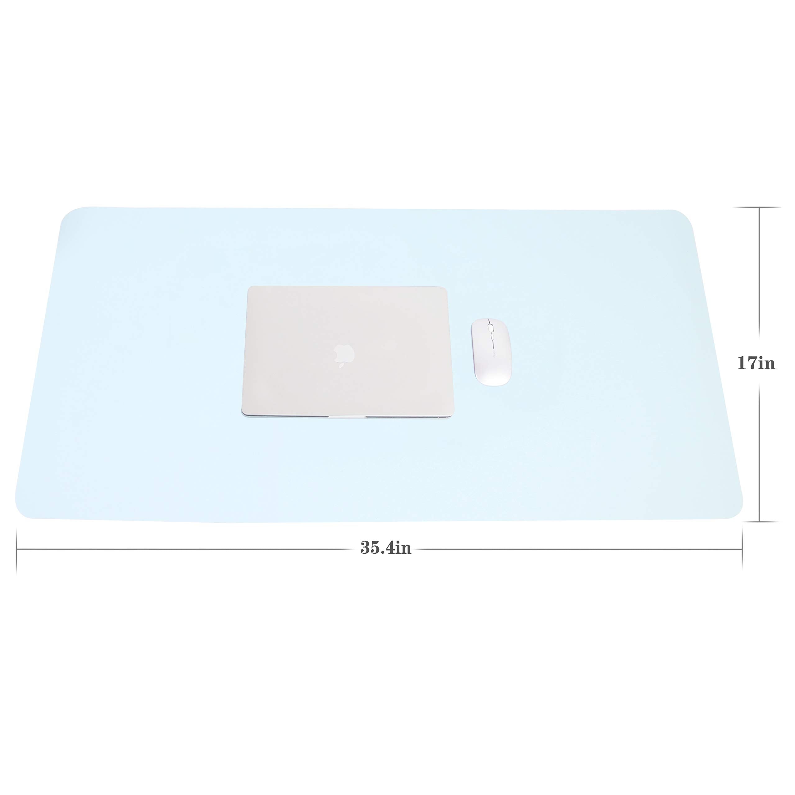 Non-Slip Desk Pad,Mouse Pad,Waterproof PVC Leather Desk Table Protector,Ultra Thin Large Desk Blotter, Easy Clean Laptop Desk Writing Mat for Office Work/Home/Decor(Pink, 23.6" x 13.7")