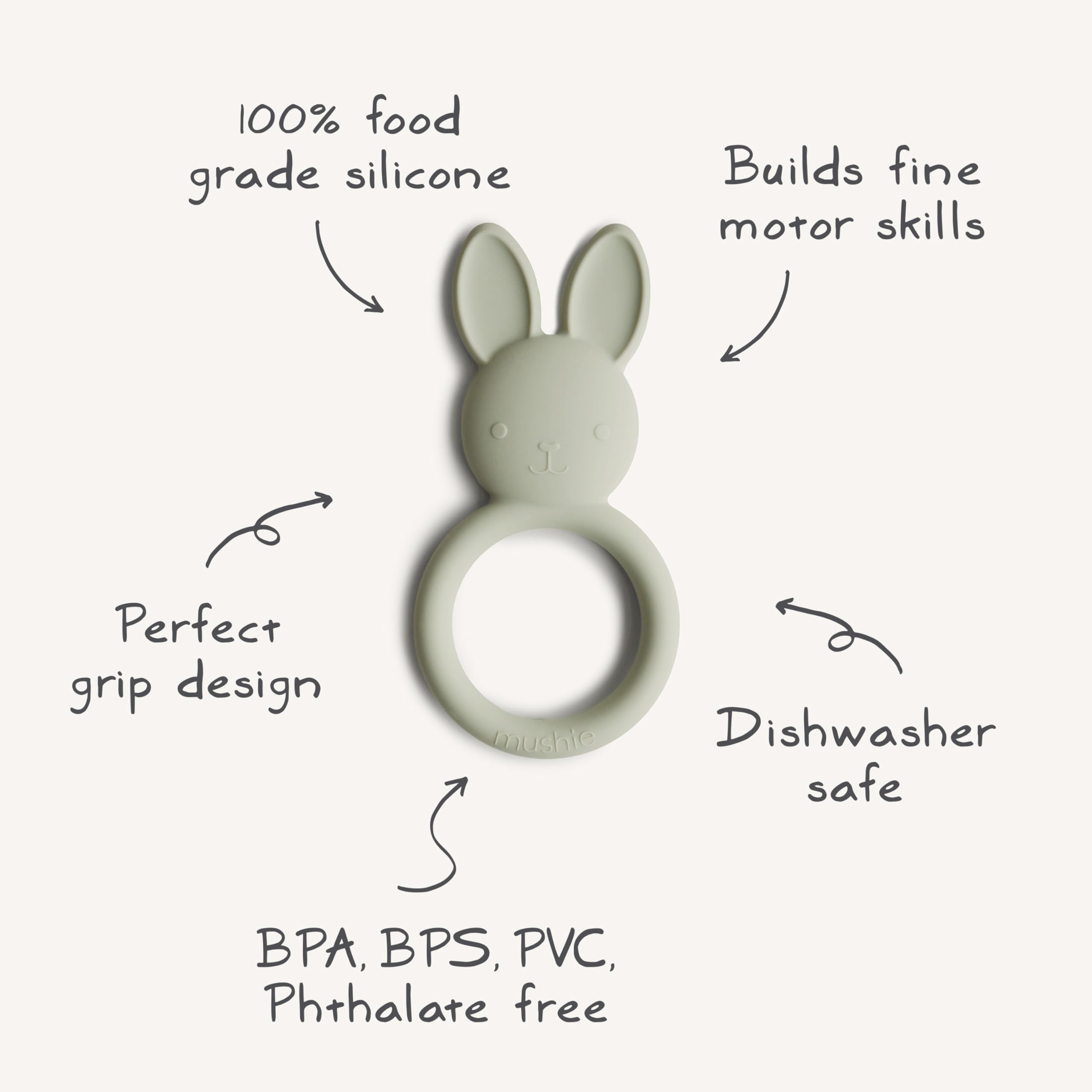 mushie Silicone Baby Teether Toy | Bunny