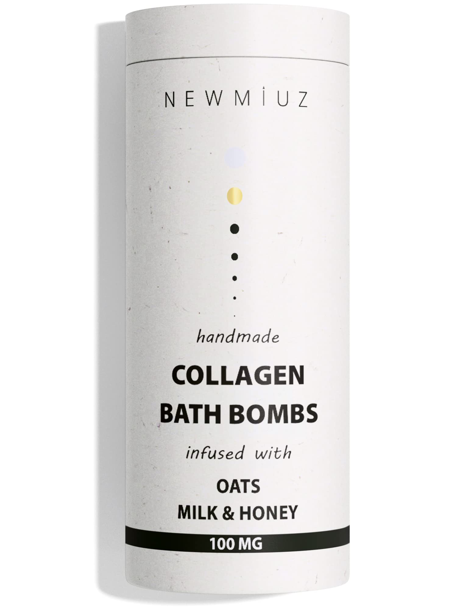 Large Natural Organic Collagen Bath Bomb Infused Oatmeal Milk & Honey Essential Oil - 10 oz 1pc