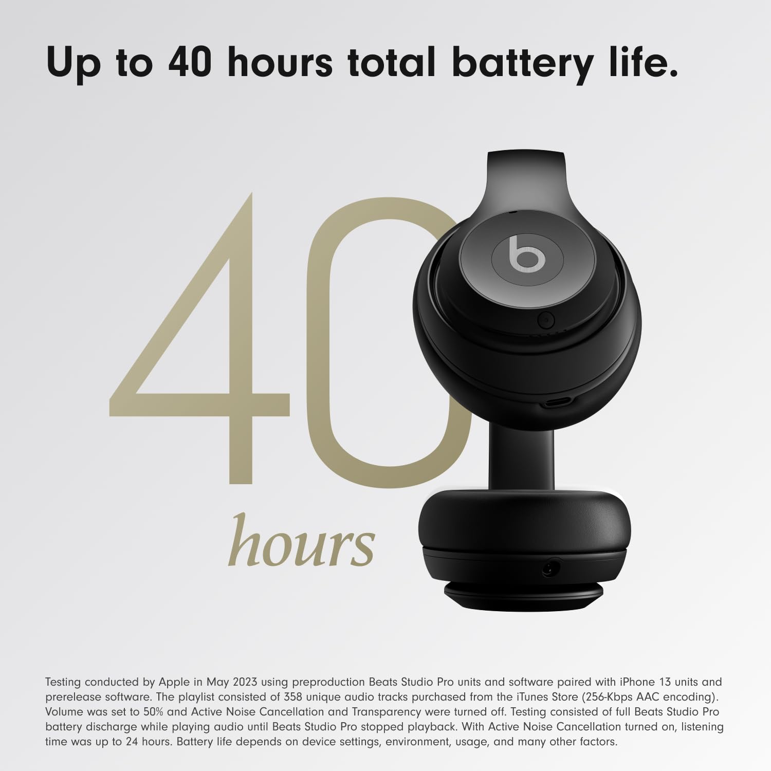 Beats Studio Pro - Wireless Bluetooth Noise Cancelling Headphones - Personalized Spatial Audio, USB-C Lossless Audio, Apple & Android Compatibility, Up to 40 Hours Battery Life - Matte White