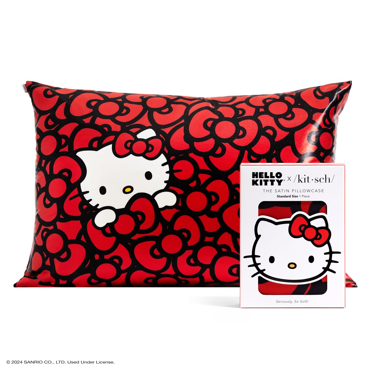 Kitsch Satin Pillowcase with Zipper for Hair & Skin, Softer Than Silk Pillow Cases Queen, Smooth Pillow Covers, Machine Washable, Wrinkle-Free, Cooling Satin Pillow Cases Standard Size 19"x26", Ivory