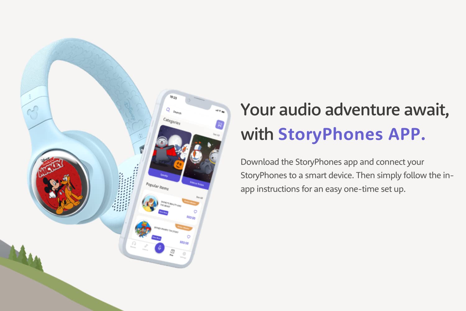 StoryPhones StoryShield, Disney Pixar Collection Audio Stories - Toy Story, Monster Inc, The Incredibles Bundle, Screen Free Audio Story for Kids
