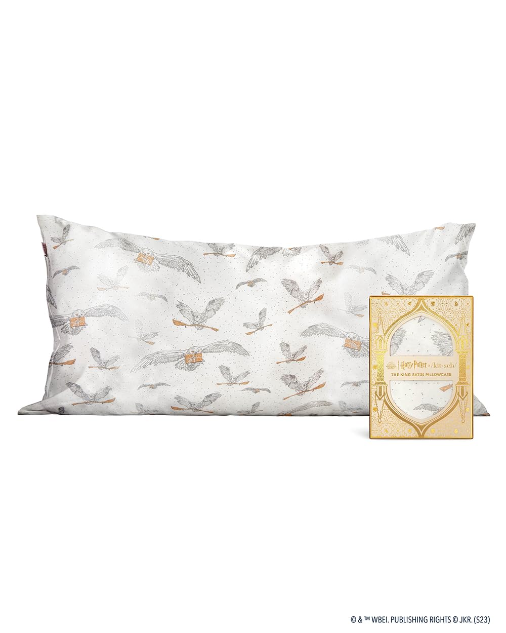 Kitsch Satin Pillowcase with Zipper for Hair & Skin, Softer Than Silk Pillow Cases Queen, Smooth Pillow Covers, Machine Washable, Wrinkle-Free, Cooling Satin Pillow Cases Standard Size 19"x26", Ivory