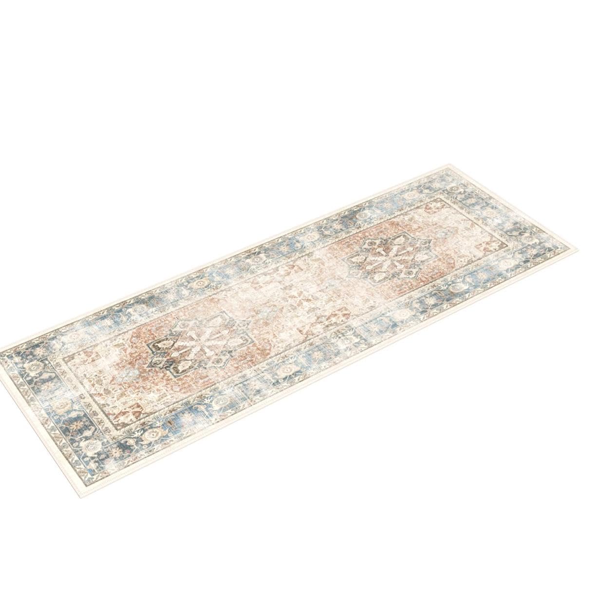 RUGGABLE Kamran Washable Rug - Perfect Vintage Area Rug for Living Room Bedroom Kitchen - Pet & Child Friendly - Stain & Water Resistant - Hazel 5&