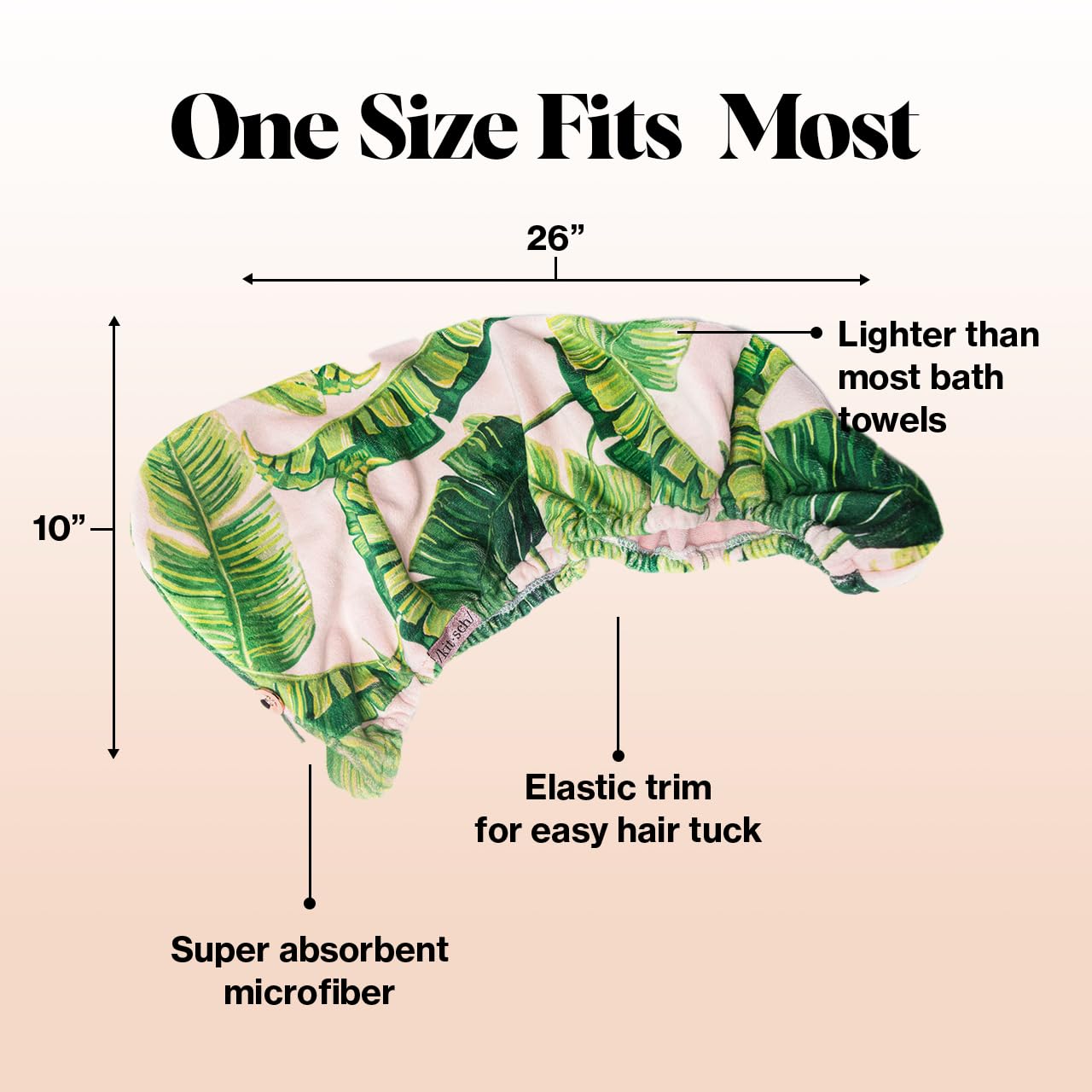 Kitsch Microfiber Hair Towel Wrap - Quick Dry Curly Hair Wraps for Women Wet Hair | Microfiber Towel for Hair | Hair Drying Towel Wrap | Hair Towels for Women | Hair Turban for Wet Hair (Blush)