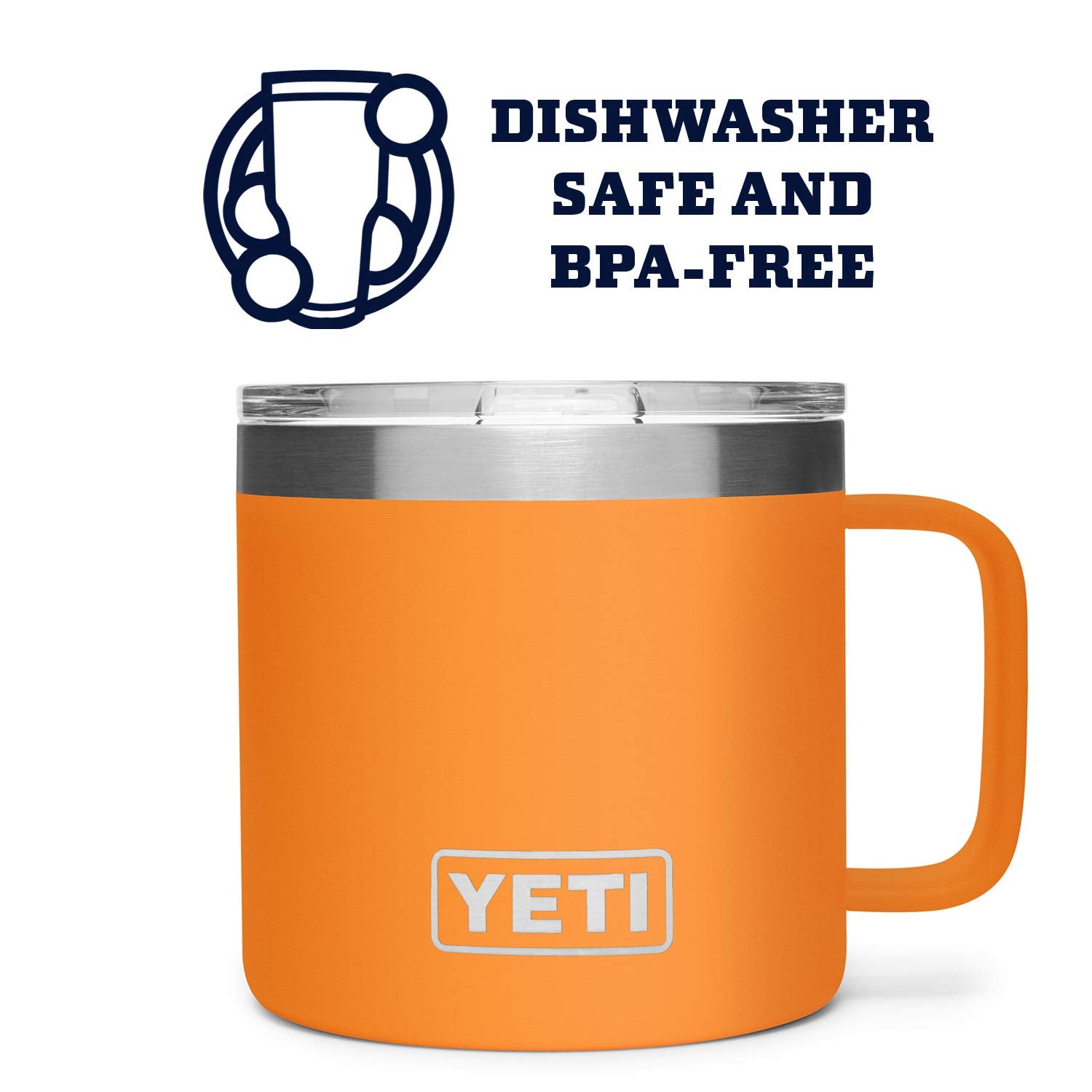 YETI Rambler 14 oz Mug, Vacuum Insulated, Stainless Steel with MagSlider Lid, Stainless