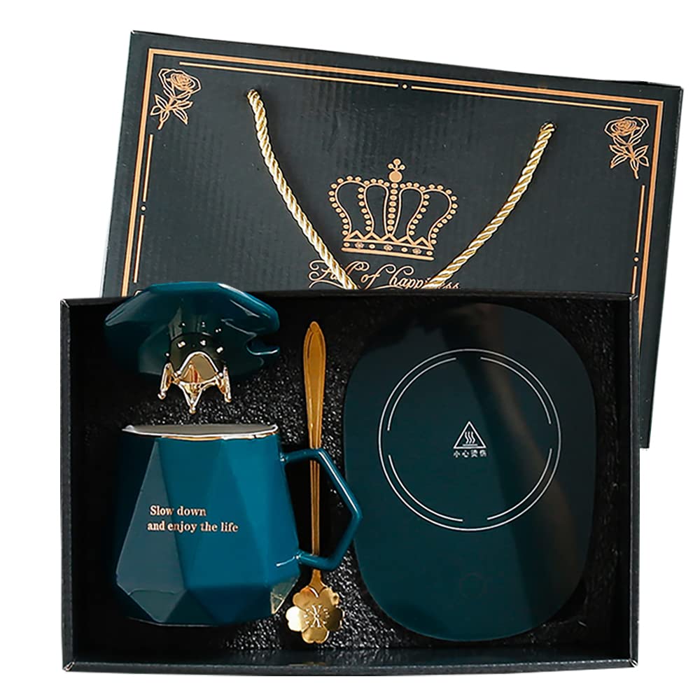 Coffee Warmer for Desk, with Mug Set. Cup Warmer with Automatic Shut Off, Drink Warmer for Cocoa, Tea, Milk. Gift for Women‘s Day Best Friend Woman Bestie Ladies Aunt Friends Birthday(Pink)