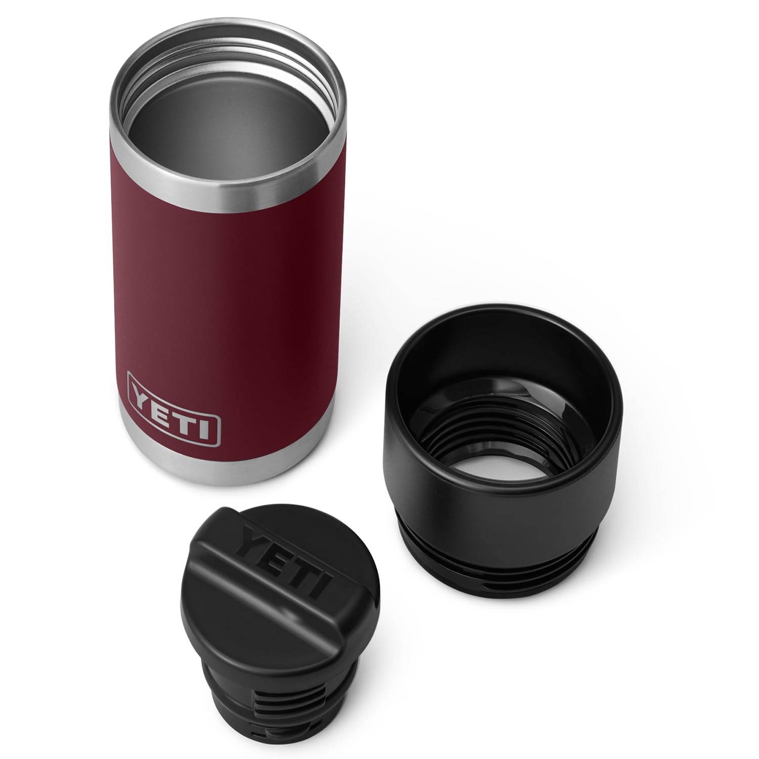 YETI Rambler 12 oz Bottle, Stainless Steel, Vacuum Insulated, with Hot Shot Cap