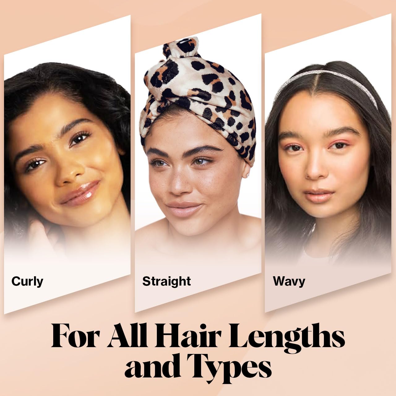 Kitsch Microfiber Hair Towel Wrap - Quick Dry Curly Hair Wraps for Women Wet Hair | Microfiber Towel for Hair | Hair Drying Towel Wrap | Hair Towels for Women | Hair Turban for Wet Hair (Blush)