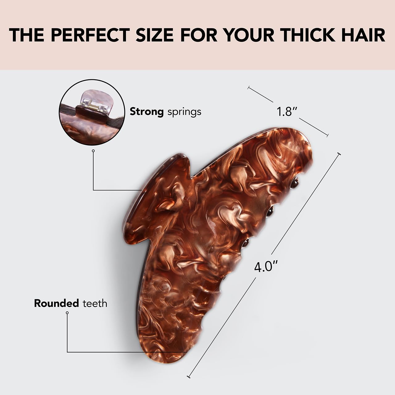 Kitsch Recycled Plastic Large Claw Clip - Big Marble Hair Clips for Women | Jaw Clips for Girls | Big Claw Clips for Thick Hair (1pc, Blonde)