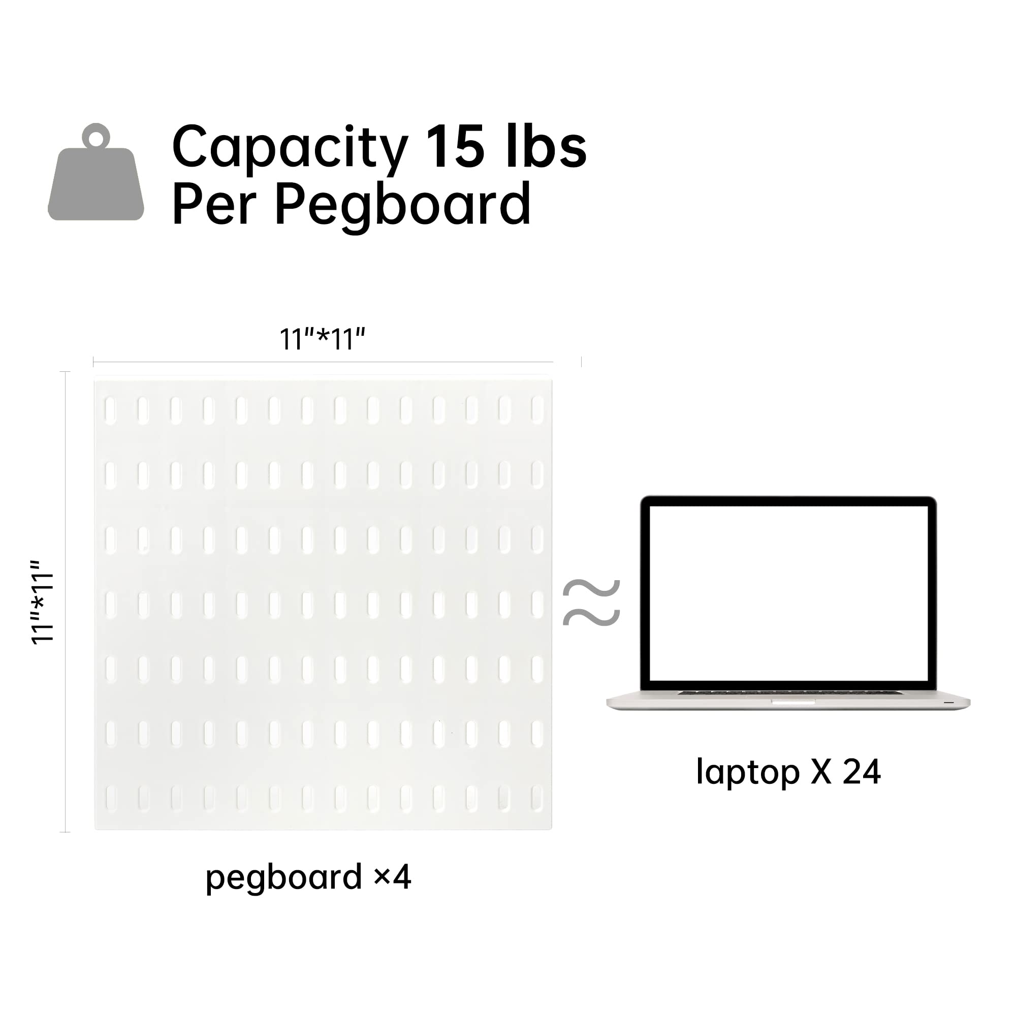 VUSIGN Pegboard Combination Wall Organizer Kit, 4 Pieces Pegboards and 17 Accessories Modular Hanging, Wall Mount Display Peg Board Panel Kits for Bedroom, Home, Office, Bathroom, 22" x 22", Pink