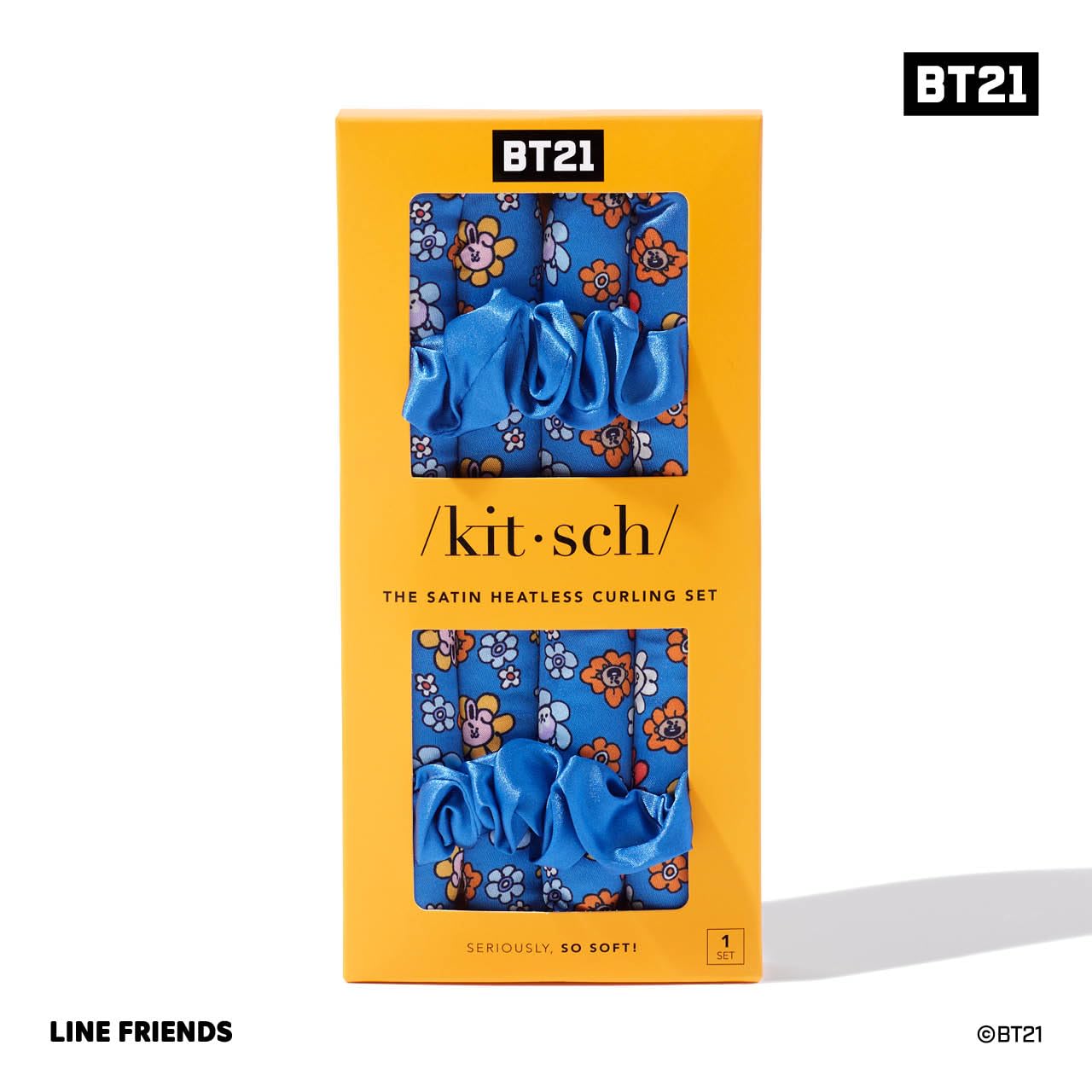 Kitsch Satin Heatless Curling Set for No-Heat Soft Curls | Overnight Hair Curlers & Curling Rod Headband, Frizz-Free Styling | Gentle Rollers for All Hair Types - 1 Pack (Charcoal)