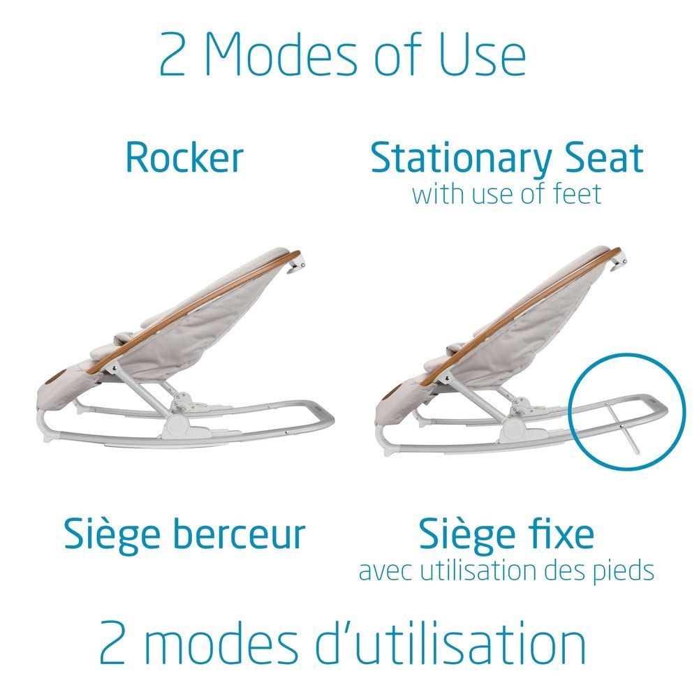 Maxi-Cosi 2-in-1 Kori Rocker, folds flat, travel, washable fabrics, Sand Horizon