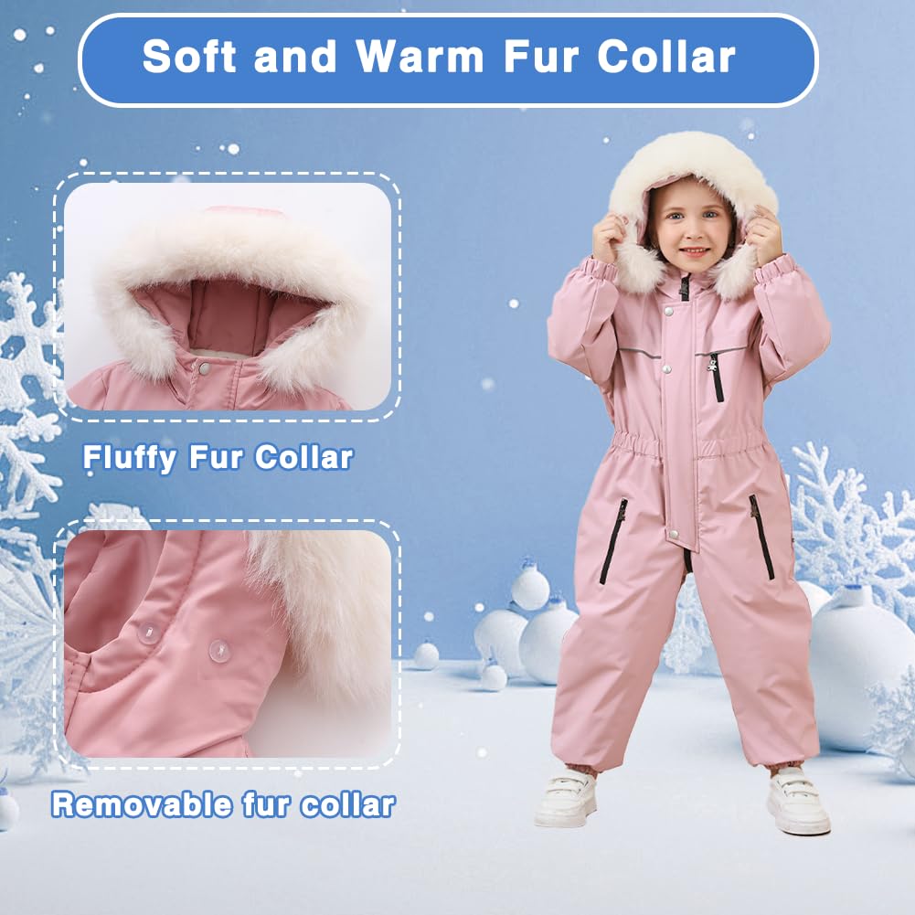 Xifamniy Toddler Snowsuit 2T 3T 4T 5T Ski Suit Baby Boy Girl Winter Clothes Coat Outwear Snow Suit Hooded Romper Jumpsuit
