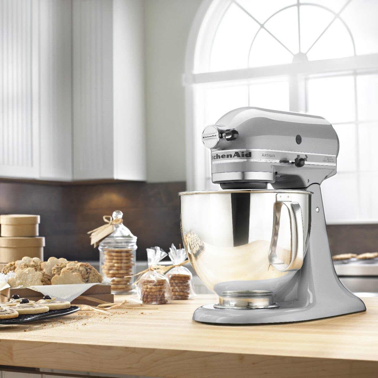 KitchenAid Artisan Series 5-Quart Tilt-Head Stand Mixer, Almond Cream, KSM150PSAC