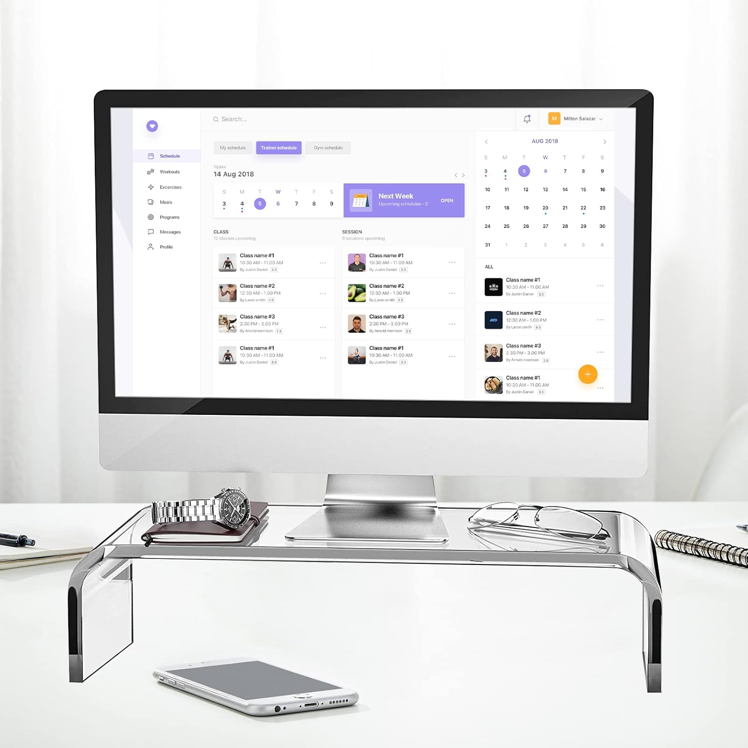 Acrylic Monitor Stand Riser - Acrylic Laptop Stand, Clear Monitor Stand, Acrylic Computer Stand, Acrylic Monitor Riser for Desk Keyboard Storage Office, Home, School