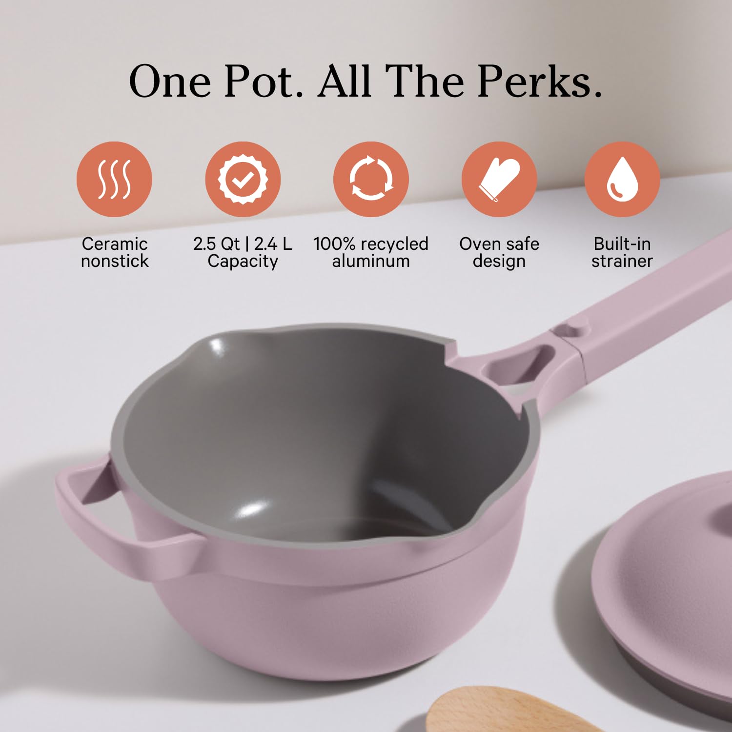 Our Place Perfect Pot - 5.5 Qt. Nonstick Ceramic Sauce Pan with Lid | Versatile Cookware for Stovetop and Oven | Steam, Bake, Braise, Roast | PTFE and PFOA-Free | Toxin-Free, Easy to Clean | Steam