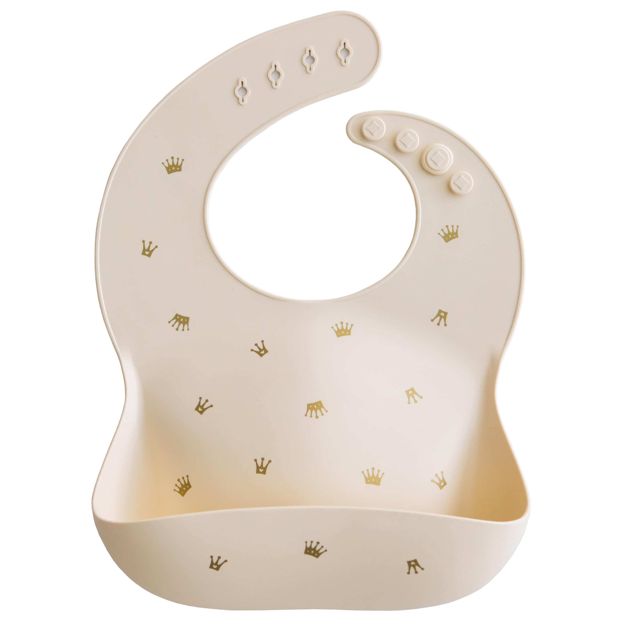 mushie Silicone Baby Bib | Adjustable Fit Waterproof Bibs (Whales)