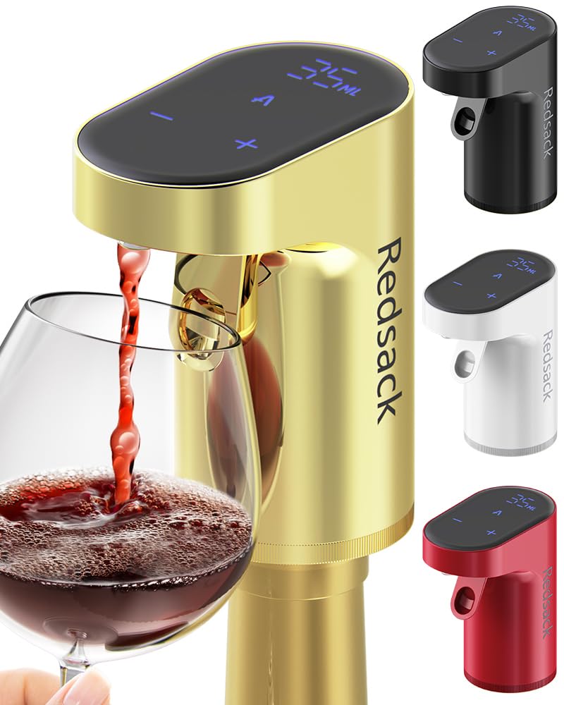 Electric Wine Decanter Aerator Dispenser Pourer Whiskey Adjustable Quantity Liquor Wine Pump Birthday Gift for Men Women Mom Dad Boss Brother Husband Funny Unique Gifts for Him (White)