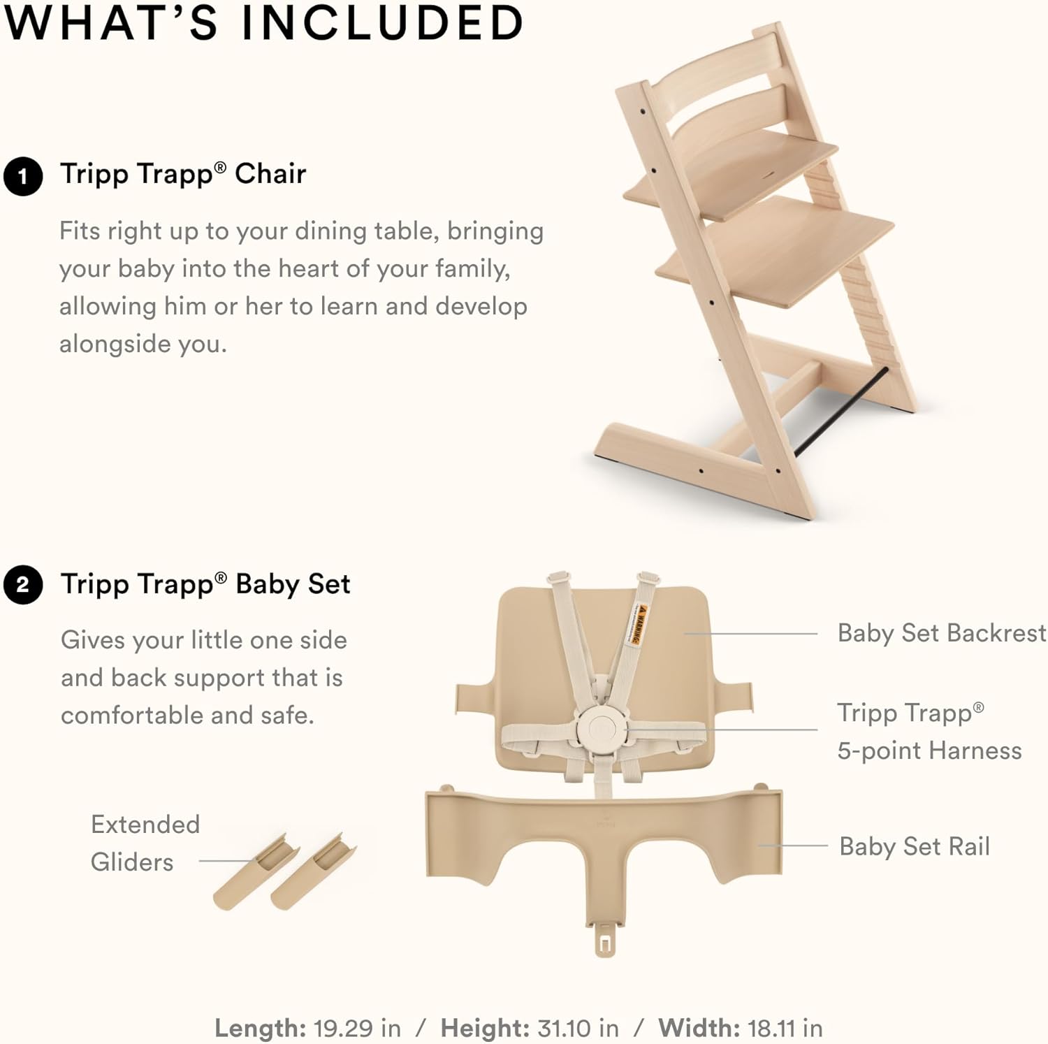 Tripp Trapp High Chair2 with Baby Set2 - Oak Natural