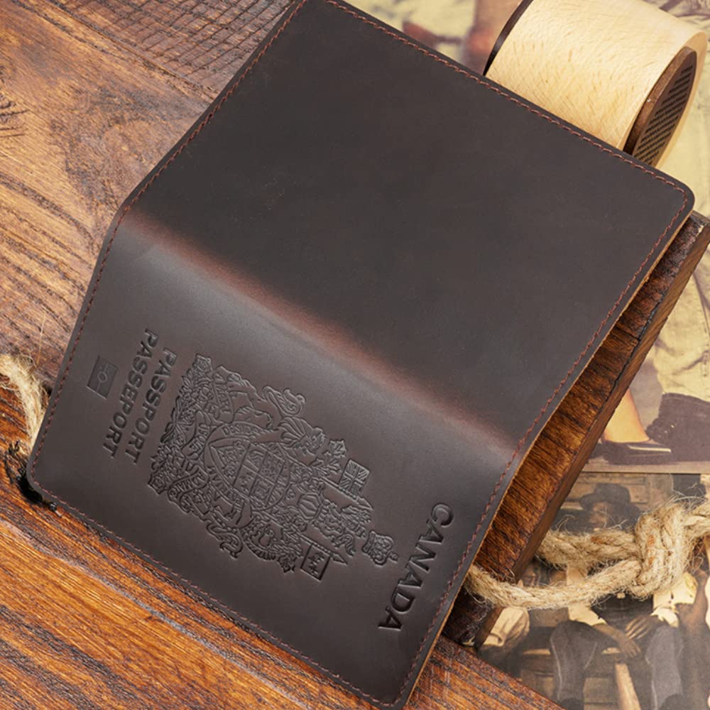 Genuine Leather Passport Covers for Canada Men&