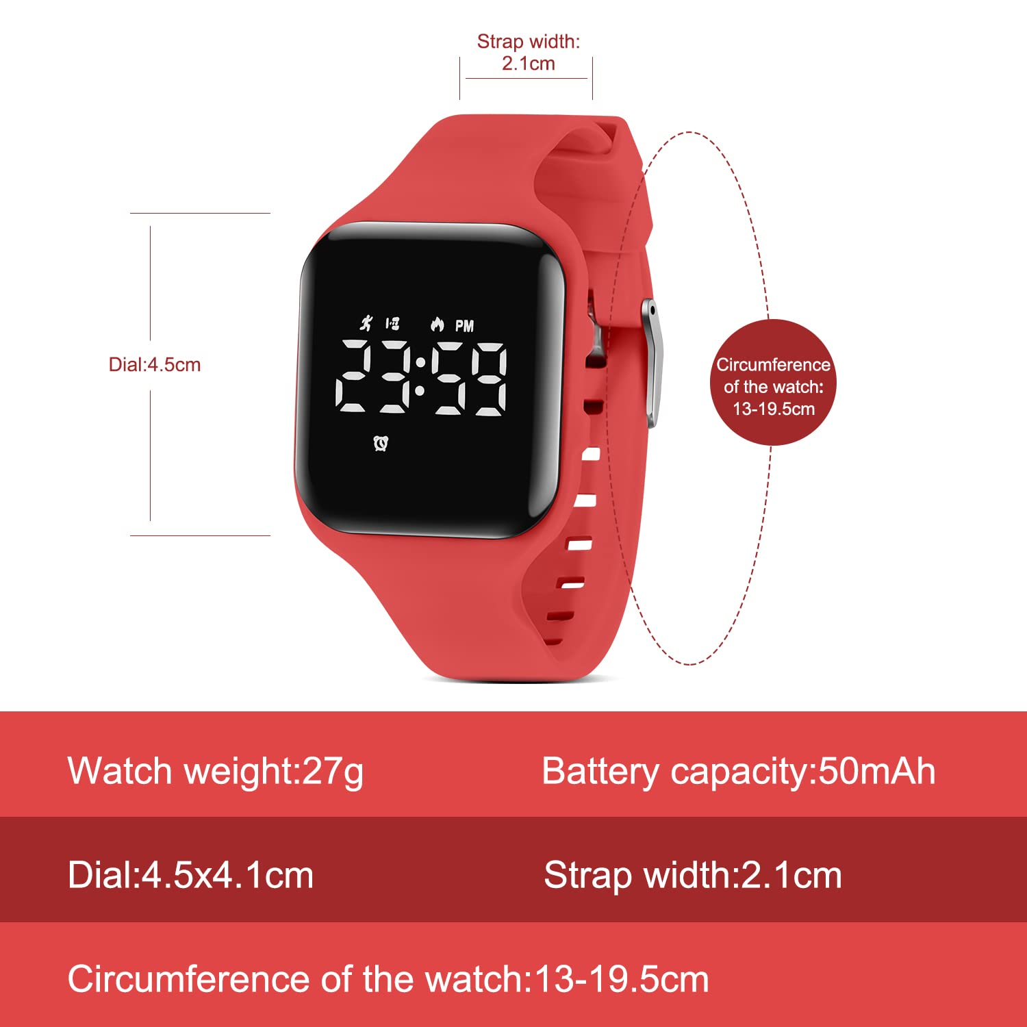 Kids Watch, No App Fitness Tracker Watch for Kids Teenager Digital Watch with Steps Counter/Distance/Calories/Alarm/Stopwatch Fitness Watch for Kids Girls Boys Gift for Teens
