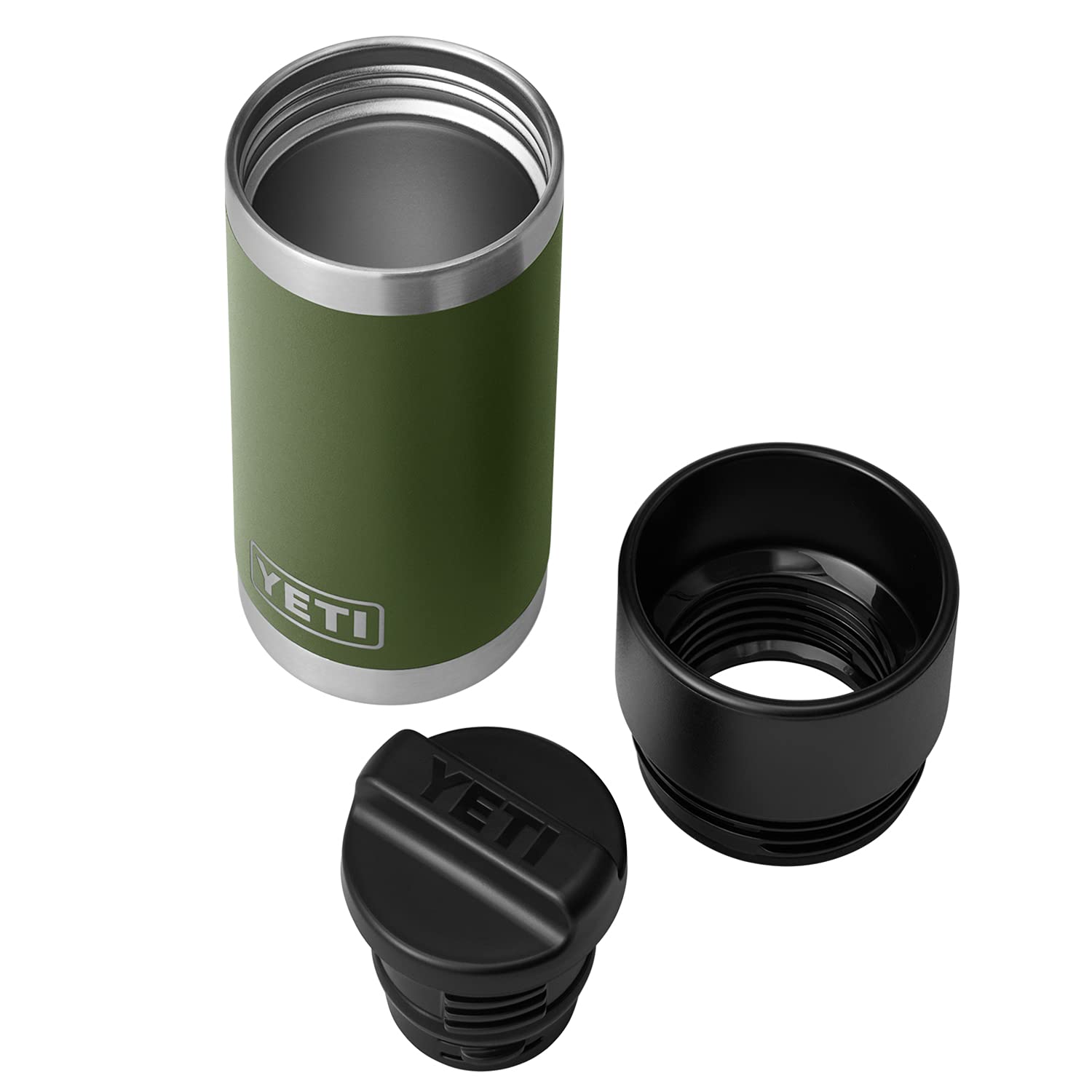 YETI Rambler 12 oz Bottle, Stainless Steel, Vacuum Insulated, with Hot Shot Cap