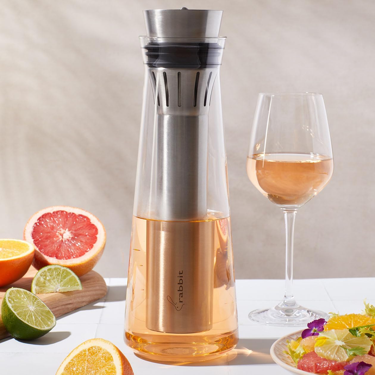 Rabbit Glass Wine Chilling Carafe Chills and Aerates Wine 750 ml capacity