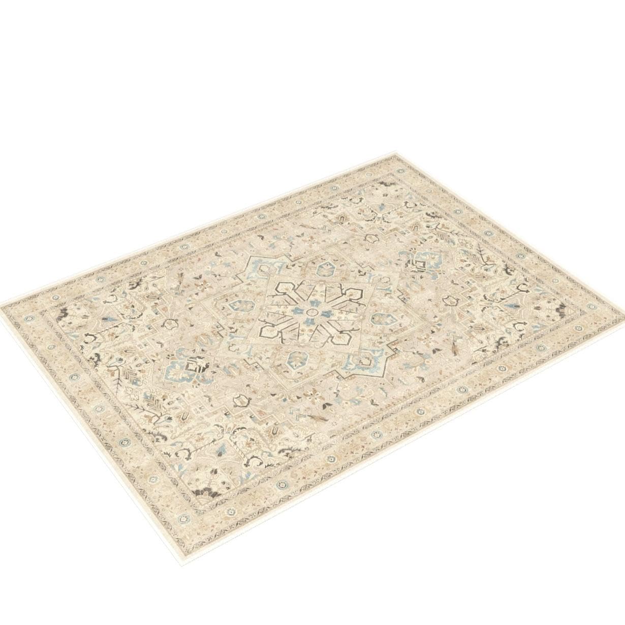 RUGGABLE Kamran Washable Rug - Perfect Vintage Area Rug for Living Room Bedroom Kitchen - Pet & Child Friendly - Stain & Water Resistant - Hazel 5&