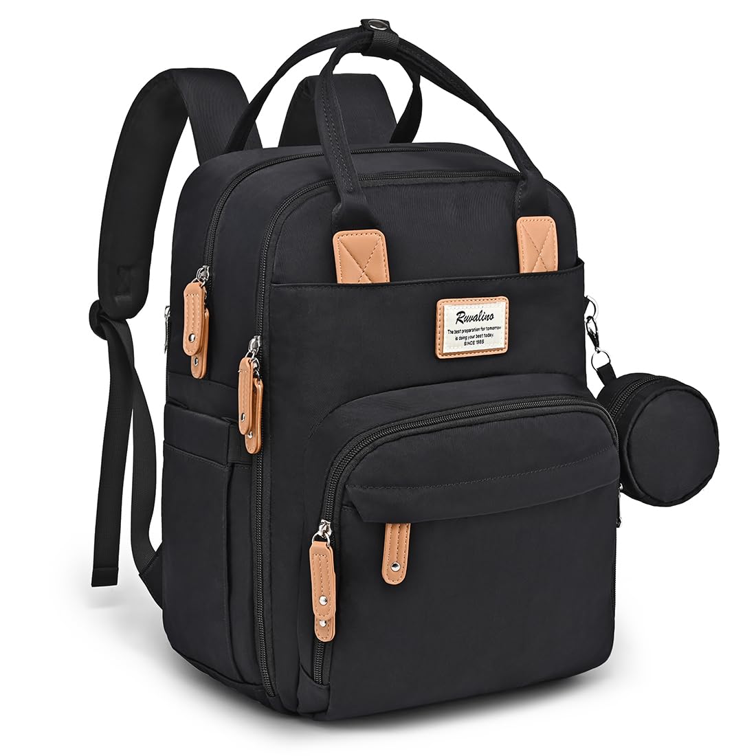 RUVALINO Diaper Bag Backpack, Multifunction Travel Pack Maternity Baby Changing Bags, Large Capacity, Waterproof, Beige