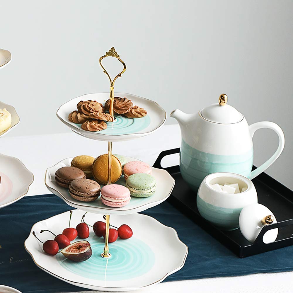SWEEJAR Porcelain Tea Sets & SWEEJAR 3 Tier Ceramic Cake Stand