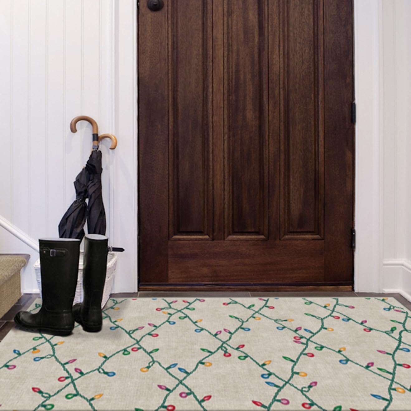 RUGGABLE Winter Plaid Washable Rug - Perfect Holiday Area Rug for Living Room Bedroom Kitchen - Pet & Child Friendly - Stain & Water Resistant - Dress Stewart Tartan Plaid 3&