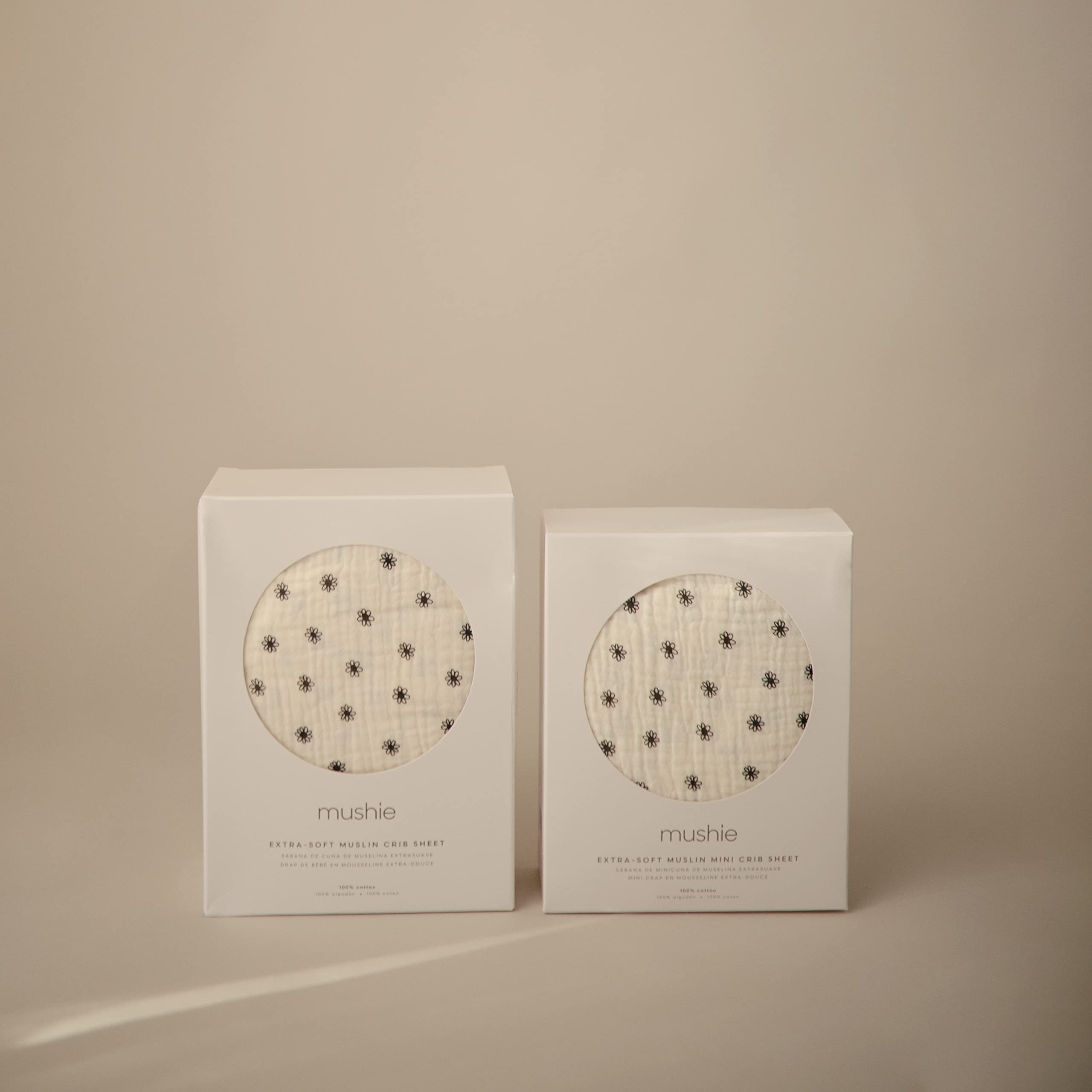 mushie Extra Soft Muslin Fitted Crib Sheet | 192 Thread Count | 28"x 52" (Fog)