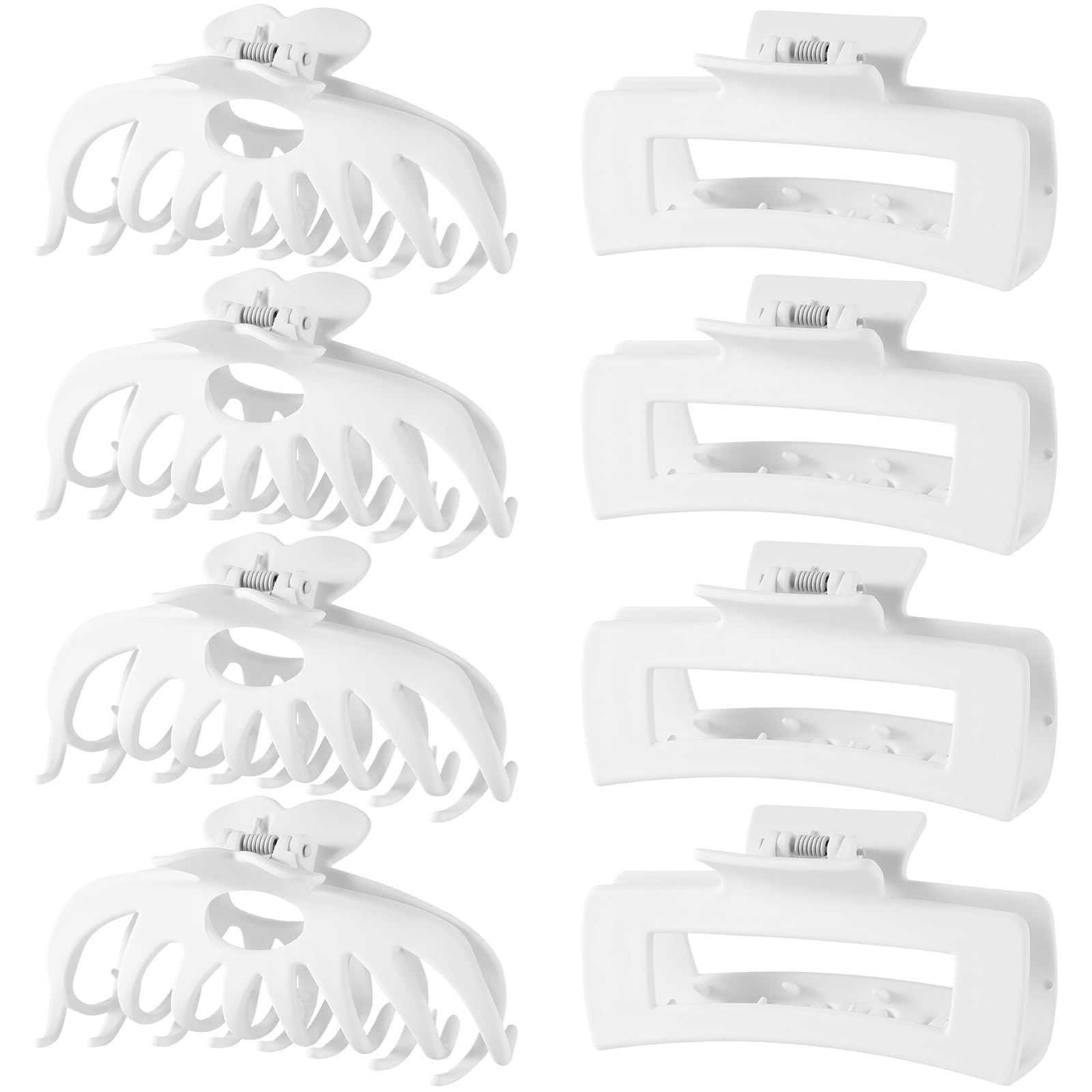 LuSeren Hair Clips for Women 4.3 Inch Large Hair Claw Clips for Women Thin Thick Curly Hair, Big Matte Banana Clips,Strong Hold jaw clips,Neutral Colors