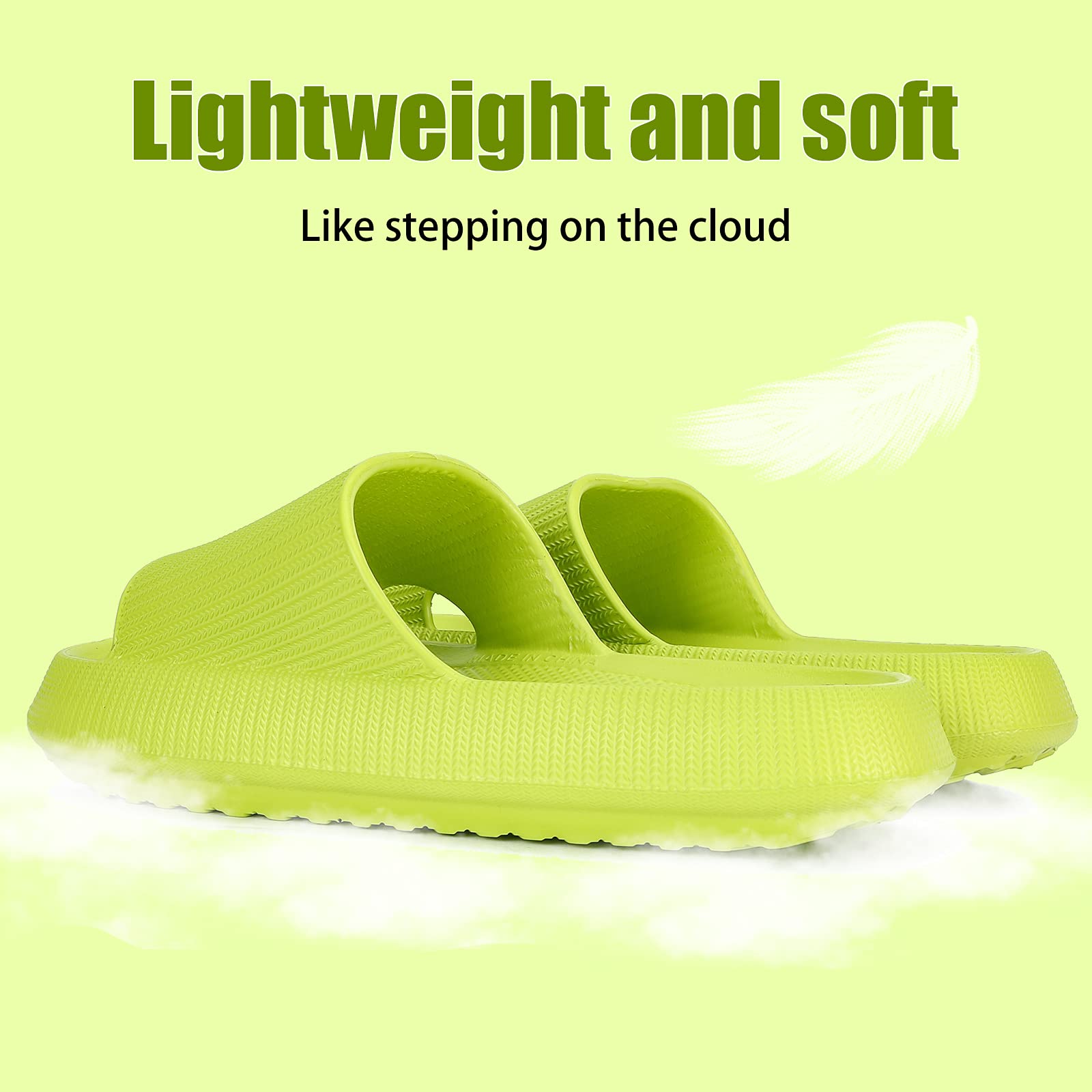 rosyclo Cloud Slippers for Women and Men, Pillow House Slippers Shower Shoes Indoor Slides Bathroom Sandals, Ultimate Comfort, Lightweight, Thick Sole, Non-Slip, Easy to Clean