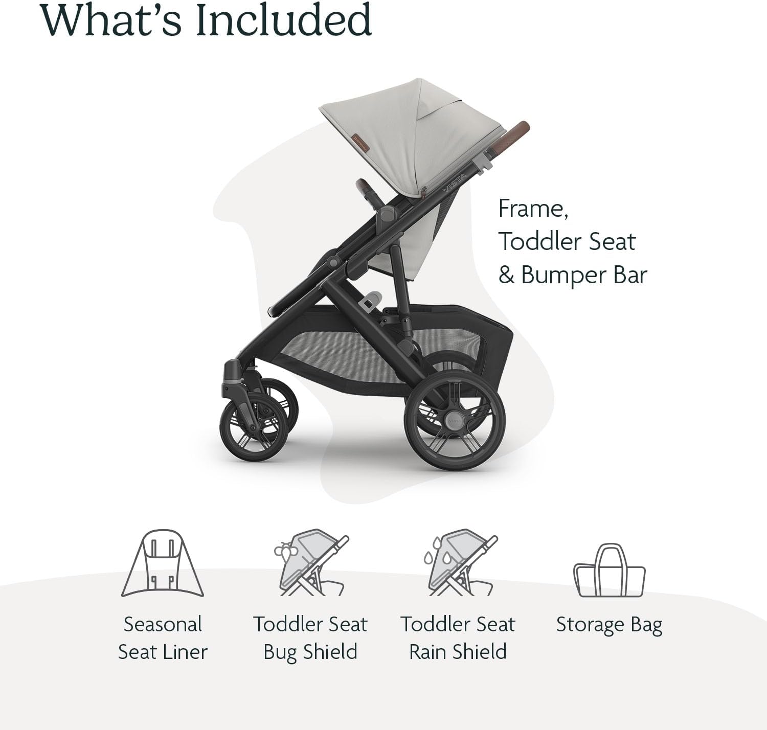 UPPAbaby Vista V3 Stroller - Full Size Single to Double Stroller System - Child Seat, Bug Shield, Rain Cover and Storage Bag Included -