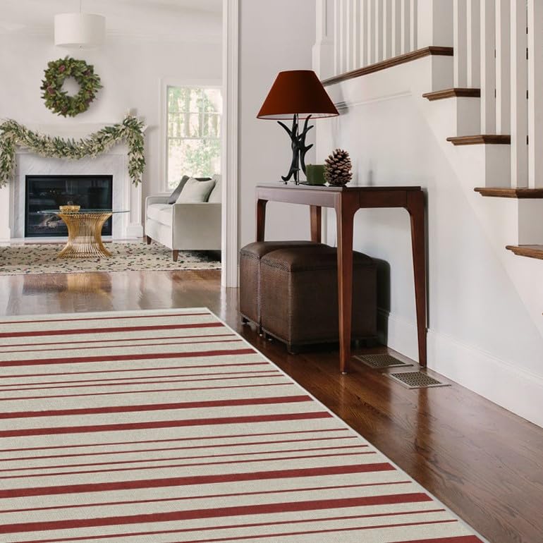 RUGGABLE Winter Plaid Washable Rug - Perfect Holiday Area Rug for Living Room Bedroom Kitchen - Pet & Child Friendly - Stain & Water Resistant - Dress Stewart Tartan Plaid 3&