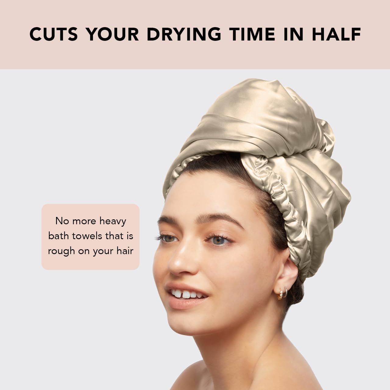 Kitsch Microfiber Hair Towel Wrap - Quick Dry Curly Hair Wraps for Women Wet Hair | Microfiber Towel for Hair | Hair Drying Towel Wrap | Hair Towels for Women | Hair Turban for Wet Hair (Blush)